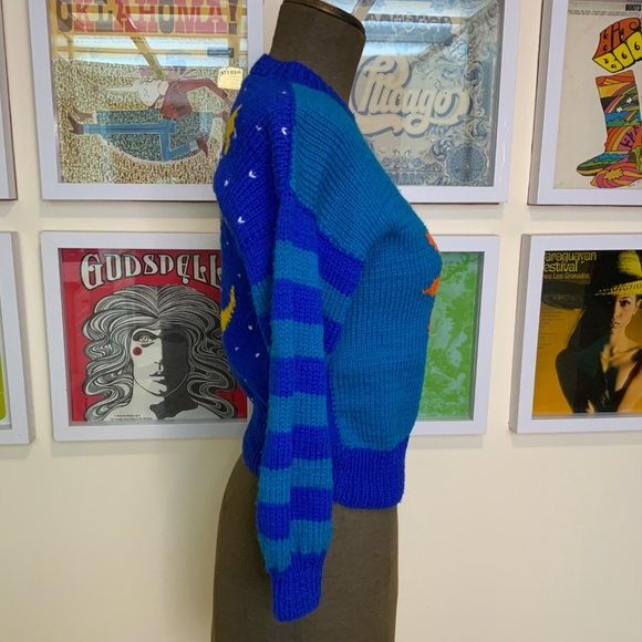 Vintage Hand-Knit Sun & Moon Graphic Sweater - Picture 2 of 9